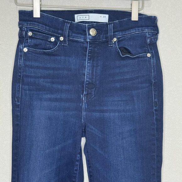 AYR Jeans Womens 28 Blue Sweetest Thing Stretch Denim Cropped Straight Made USA - Picture 3 of 10